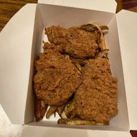 Chicken and fries at Vegan T'ease in Orland Park