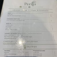 Lunch menu (2/2) at Perilla in North Ryde