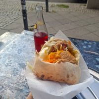 Falafel pita when I got it, before eating and before it disintegrated at Savanne Imbiss in Berlin