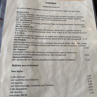 Menue card at Cafe Caro  in Aschaffenburg