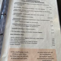 Menue card at Cafe Caro  in Aschaffenburg