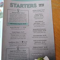 Starter menu, May 2021 at The Freeman in Bridlington