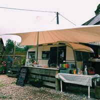 The set up  at The Wildflour Cafe in Brighton