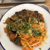 Vegetable curry on couscouss  at Le Crémieux in Paris