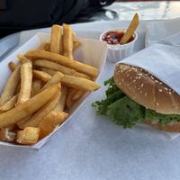 When ordering a burger, you can choose between Impossible and Beyond.  at VBurger in Long Beach