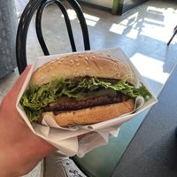 1/8 lb burger (not yet eaten)  at VBurger in Long Beach