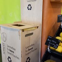 collection point for empty sonett bottles at Biomare - Plagwitz in Leipzig