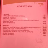 Menú vegano at Los Kamikazes in Colonia Del Sacramento