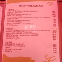 Menú vegetariano at Los Kamikazes in Colonia Del Sacramento