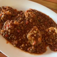 Sorrentinos with lentil sauce at Los Kamikazes in Colonia Del Sacramento