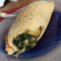 Vegan empanada at Los Kamikazes in Colonia Del Sacramento