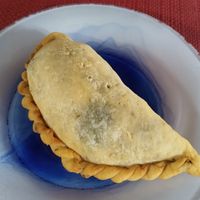 Vegan empanada at Los Kamikazes in Colonia Del Sacramento