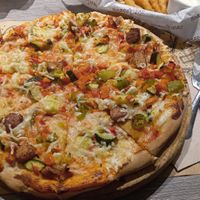 Pizza vegana con heura at Boas Migas in Burela