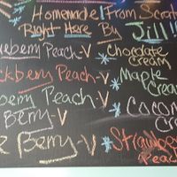 Pies! V = vegan. They were sold out of most!! at Hartland Diner  in Hartland