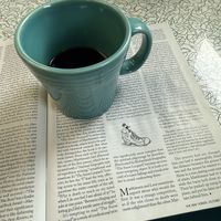 Coffee and a New Yorker   at Hartland Diner  in Hartland