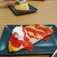 Vegan pancakes (sweet and Mexican) at Mega Hea Pizza in Tallinn