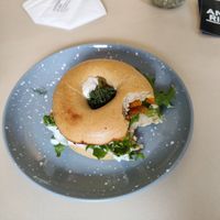 "Salmon" bagel at Plant Base in Berlin