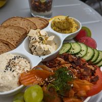 Phenomenal breakfast plate for one at Plant Base in Berlin