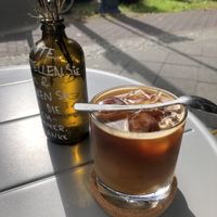 Iced americano with oat milk   at Plant Base in Berlin