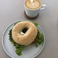 salmon bagel  at Plant Base in Berlin