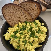Side of scrambled tofu  at Plant Base in Berlin