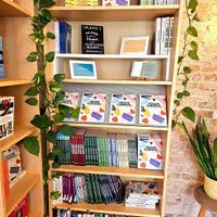 Vegan books available for reading and for purchase at Plant Base in Berlin