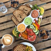 Breakfast plate 🌈🌈 at Plant Base in Berlin