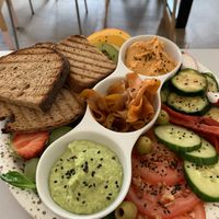Platter of veggies at Plant Base in Berlin