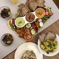 Vegan breakfast spread at Plant Base in Berlin