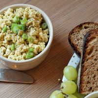 Vegan omelet at Plant Base in Berlin