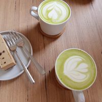 White Choc & Coffee Block, Matcha Latte at Plant Base in Berlin