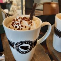 Vegan whipped cream on top! at Espresso House in Aalborg