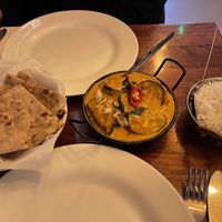 Baigan ka Salan with steamed rice and Tandoori Roti  at Konkan in Dublin