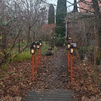 Garden at Klockargårdens Våffleri in Grodinge