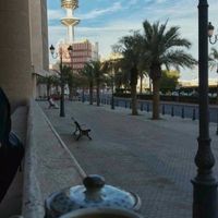 While there are no outdoor tables yet, you can still enjoy a view of Kuwait City after your meal on public benches (they're kind enough to bring us our tea outside)  at Ginger Restaurant in Kuwait City