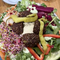 Insalatona mista grande con falafel e hummus   at iBO Falafel in Wroclaw