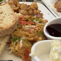 Vegan breakfast scramble with just egg, sausage, vegan cheese and fresh rosemary potatoes    at Fig Tree Cafe - Pacific Beach in San Diego