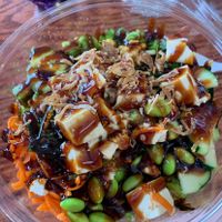Poke bowl with tofu  at YW Poke in Fort Smith