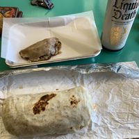 Apple empanada and garbanzarizo breakfast burrito.  at Vegos in Albuquerque