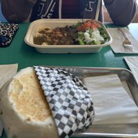 Seitan burrito bowl and Loco Tortarittos ! Awesome brunch! #Veganuary at Vegos in Albuquerque