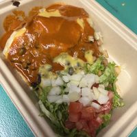 Sopapilla with black beans & red quinoa mix  at Vegos in Albuquerque