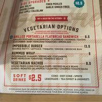 Veg menu at Wicked Barley Brewing Company in Jacksonville