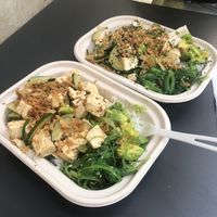 Really yummy tofu bowls! Little bit expensive but super filling   at Poke Bar in Honolulu