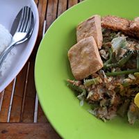 Serbuk with tofu and tempe at Cafe Rifka in 