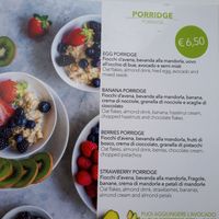 Porridge menu at TINKA BAR & BISTROT in Nago-torbole