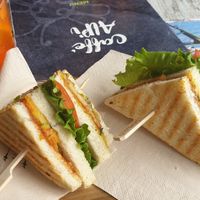 Club Sandwhich with Tempeh Bacon at TINKA BAR & BISTROT in Nago-torbole