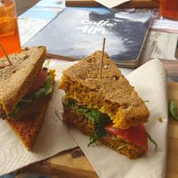 indian style sandwich with lentil patty at TINKA BAR & BISTROT in Nago-torbole