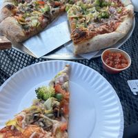 Veggies and vegan cheese  at Brick Oven Pizzeria in Omaha