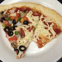 OMG delicious vegan pizza! at Brick Oven Pizzeria in Omaha