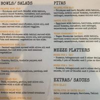 Vegan menu  at KoPita in Knoxville